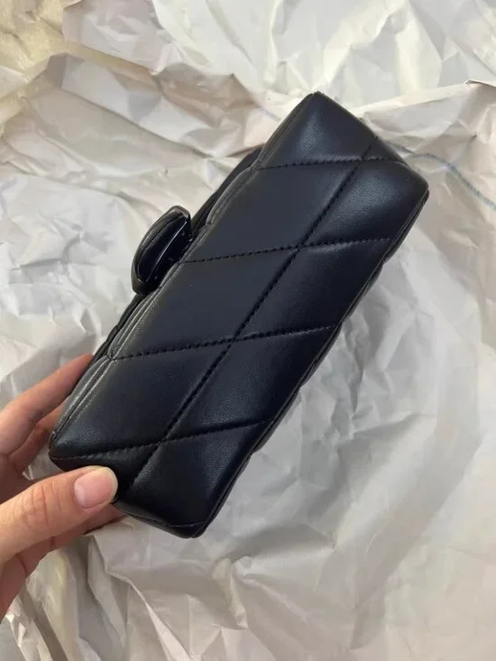 🚗🚗🚗Coach tabby shoulder bag 20 with quilting black - Picture 2 of 7